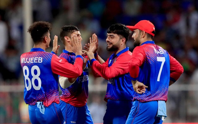 Rashid Khan with his teammates.