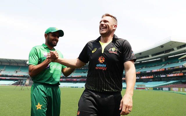 Captains Aaron Finch of Australia and Babar Azam.