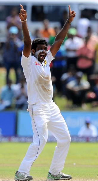 Dilruwan Perera Celebrates for the team as he takes another wicket for the team (Image Source : AFP)