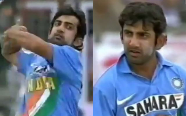 Gautam Gambhir bowling