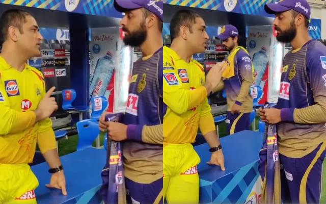 MS Dhoni and Varun Chakravarthy