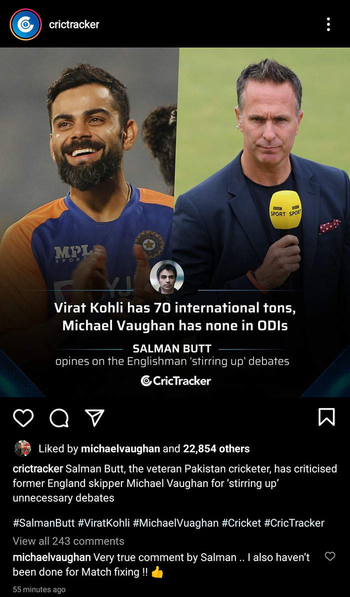 Michael Vaughan's comment