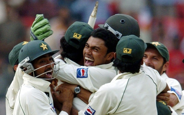 Pakistan team in 2005 Bangalore Test