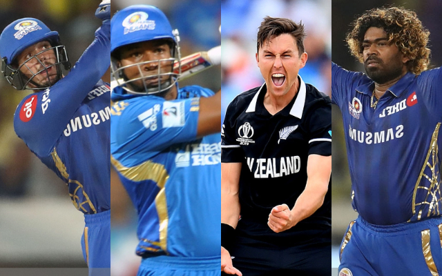 Quinton de Kock, Kieron Pollard, Trent Boult and Lasith Malinga