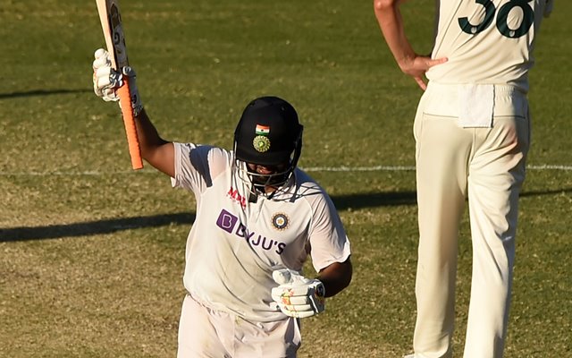 Rishabh Pant of India celebrates victory