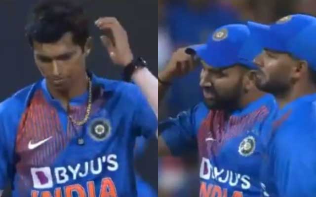 Rohit Sharma angry at Navdeep Saini