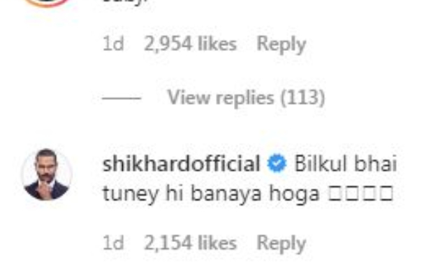 Shikhar Dhawan's comment