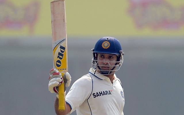 VVS Laxman raises his bat