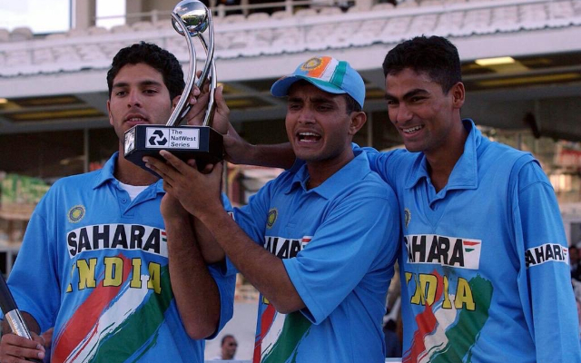 Yuvraj Singh, Sourav Ganguly and Mohammad Kaif