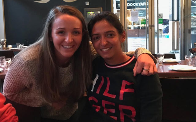 Kate Cross with Harmanpreet Kaur